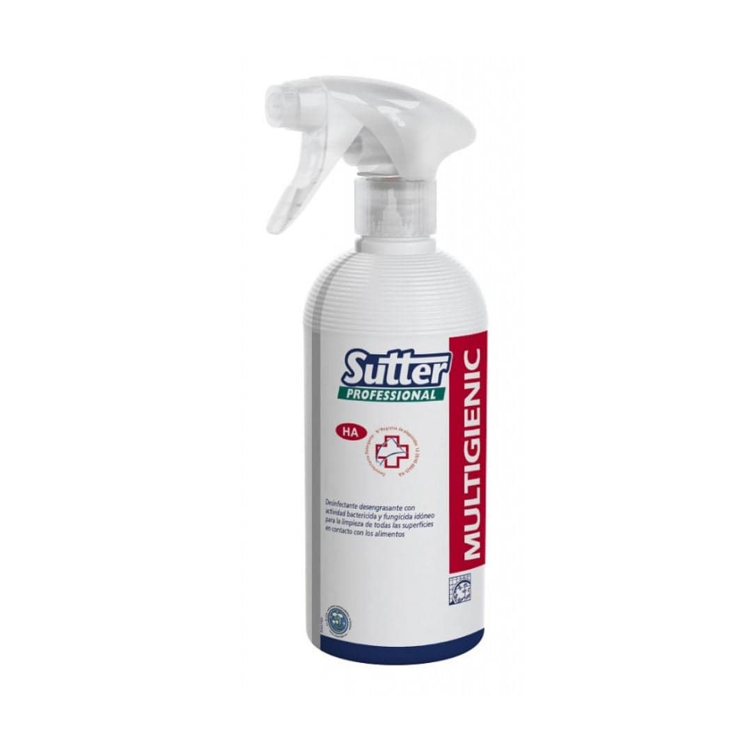 Sutter Multigienic - Desengordurante desinfetante para limpeza de superfícies em ambiente alimentar 500ml SP556400