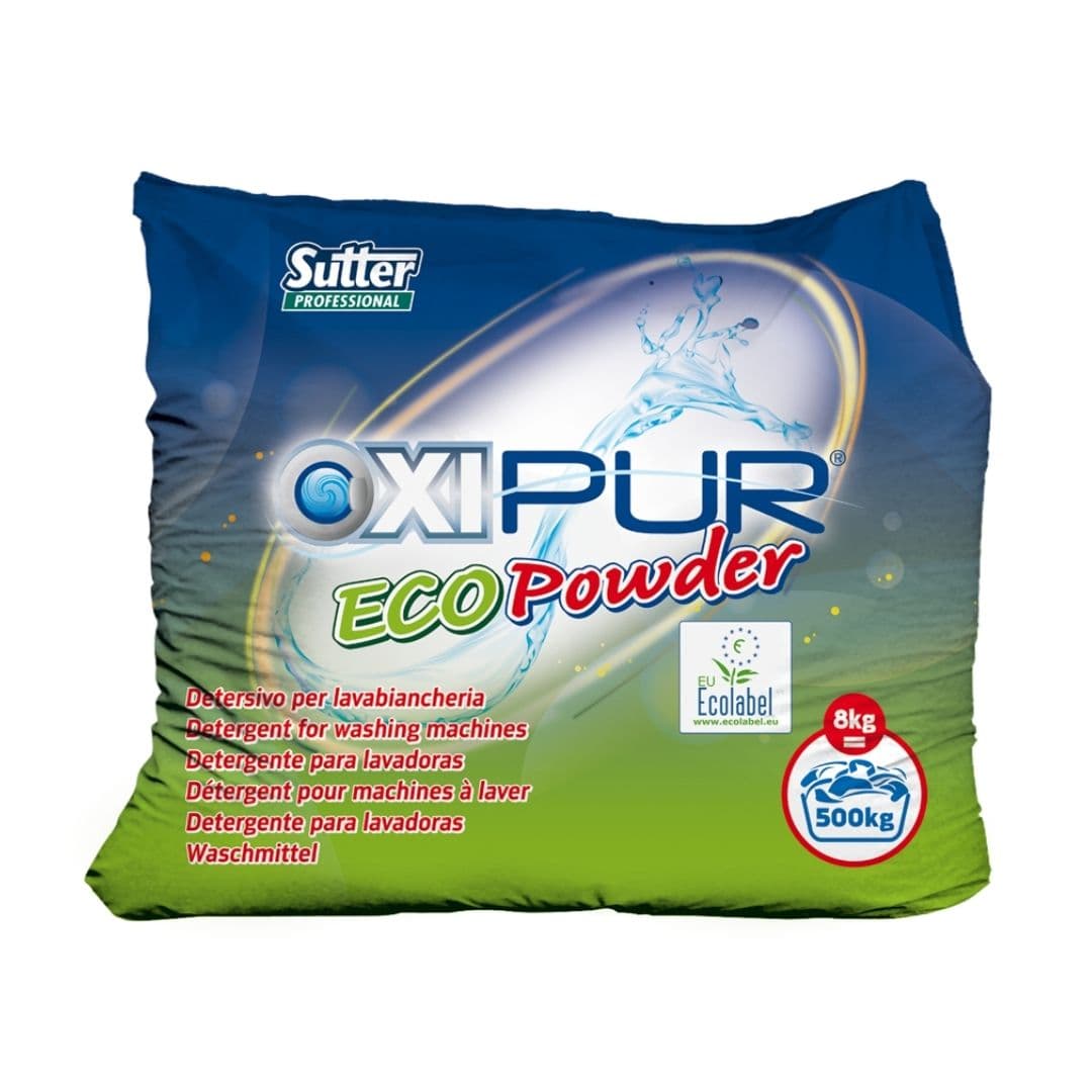 Sutter Oxipur Ecopowder - Detergente em pó enzimático para máquinas de lavar roupa com alto rendimento 8kg