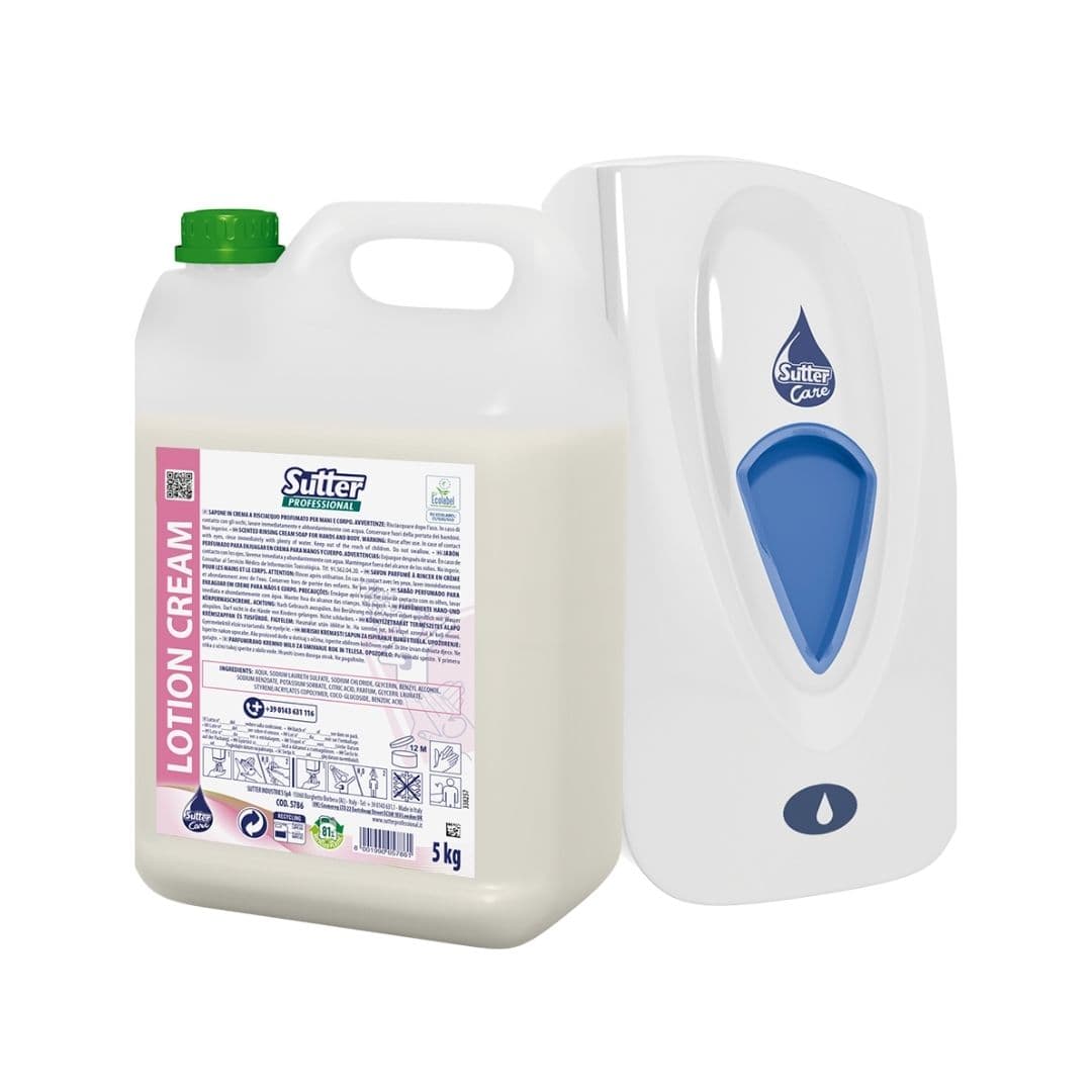 Sutter Lotion Cream - Sabão natural perfumado para mãos e corpo com ingredientes vegetais e certificação Ecolabel 5kg