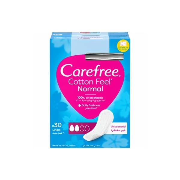 Carefree Cotton Feel Normal Protegeslips 30 Unidades