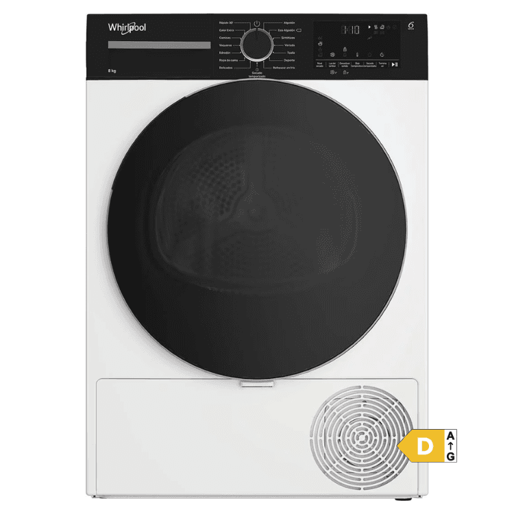 Máquina de Secar Roupa Whirlpool CWSD83MWBSES 8Kg Classe D