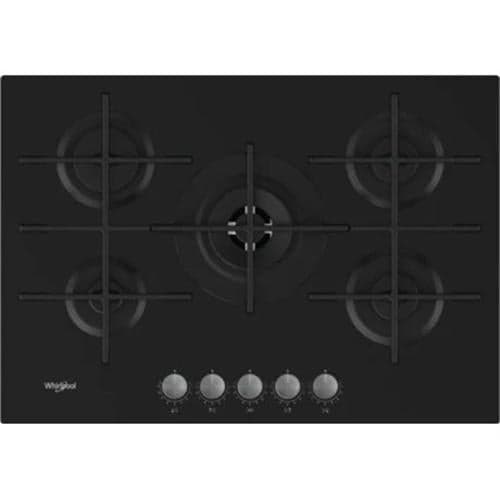 Placa a Gás Whirlpool GOWL728/NB | 5 zonas, 11300W, 73x51cm, Preto