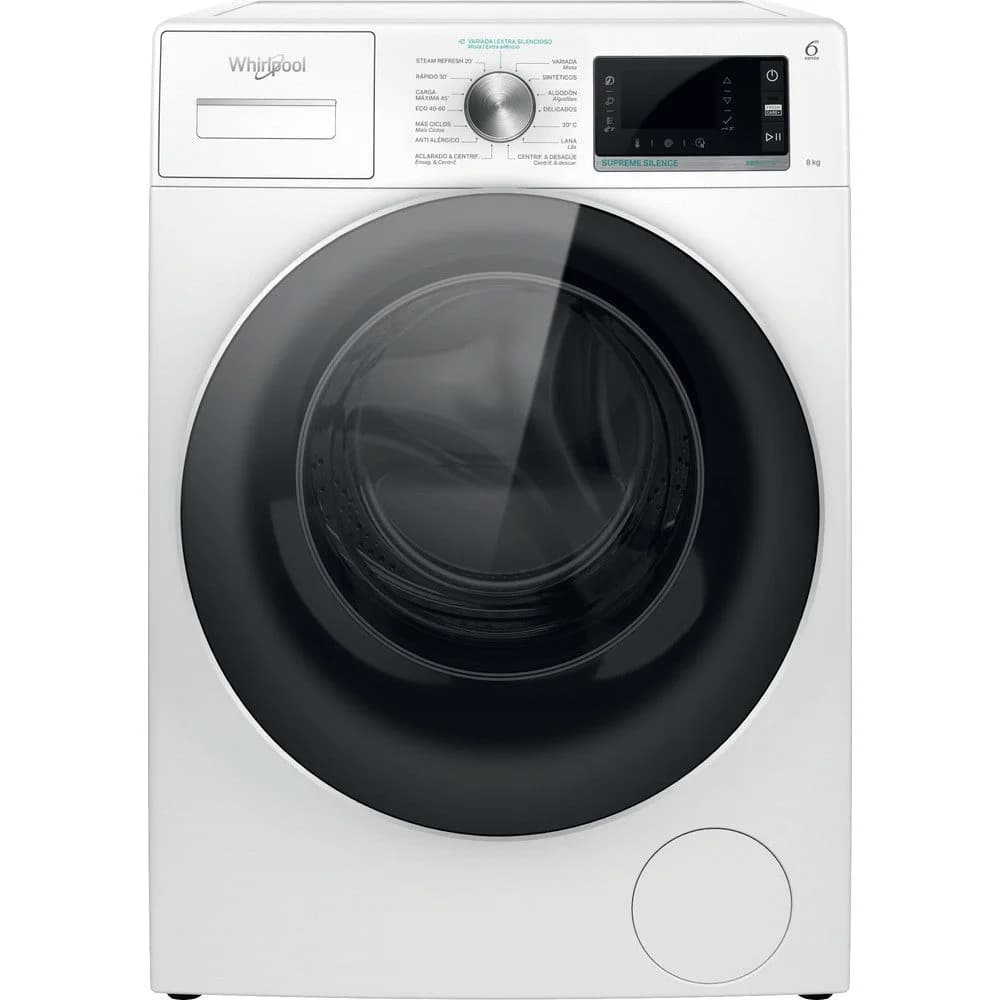 Máquina de Lavar Roupa Whirlpool W6 W845WR SPT | 8 kg, 1400 rpm, B