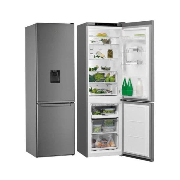 Frigorífico Combinado Whirlpool W7 921I OX AQUA | 202,7x59,6x67,8 cm | 264 L | E | Aço inoxidável