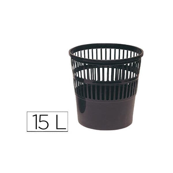 Cesto de Papeis Preto 275 X 275 mm Capacidade 15L