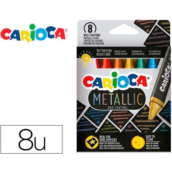 Carioca Cera Metallic 8 Cores - 43163