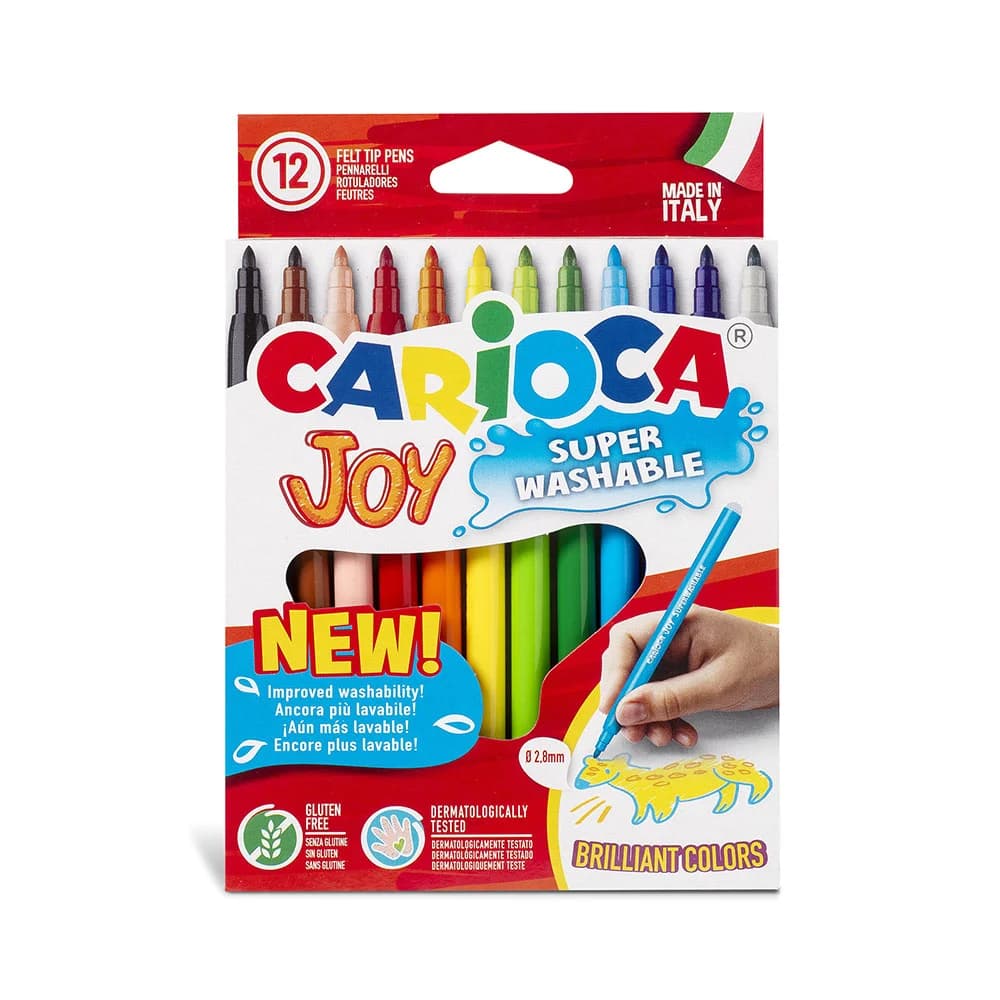 Carioca Joy Marcador Feltro Lavável 12 Cores