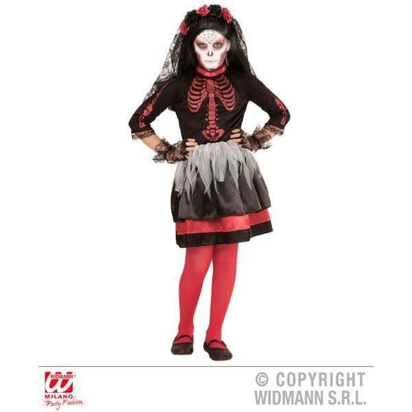 Widmann Fato Criança Noiva Zombie Tamanho 5/7 Anos