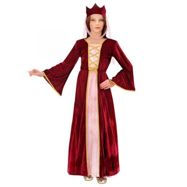 Widmann Fato Rainha Medieval Rosa 5-7 Anos
