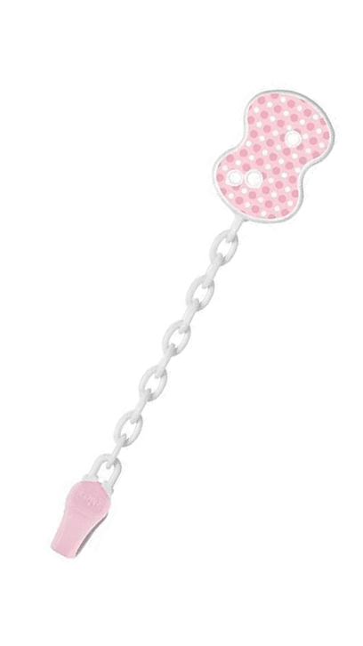 Chicco Clip de Chupeta com Corrente Rosa