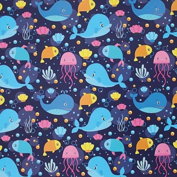 Xiz Party Supplies Rolo Papel de Embrulho Baleias Azul - 059060101