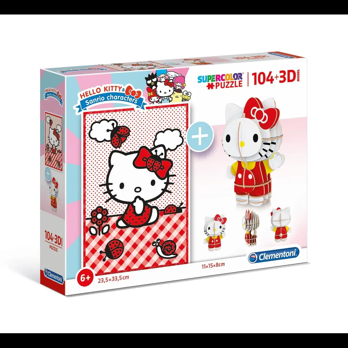 Puzzle 104 pçs + 3D Model - Hello Kitty