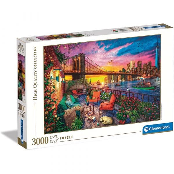 Clementoni Puzzle Pôr do Sol No Manhattan Balcony, Nova Iorque - High Quality Collection - 3000 Peças