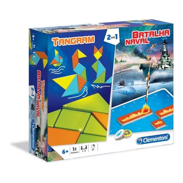 Clementoni Jogo Mesa 2 em 1 Batalha Naval + Tangram