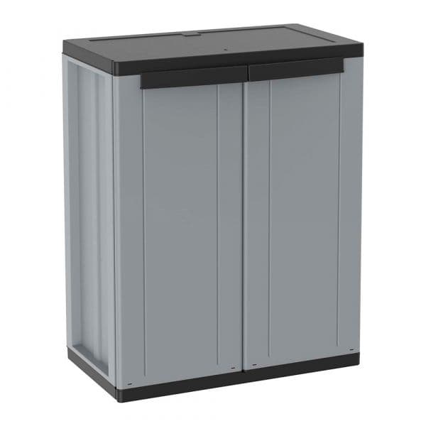 Terry Jline68 Armário de Duas Portas de Resina com Prateleiras Cinzento/Preto