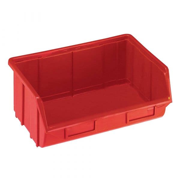 Kaiser+Kraft Caixa de Armazenagem à Vista em Polipropileno, Cxlxa 250 X 344 X 129 mm, Vermelho, Embalagem com 12 Unidades Vermelho