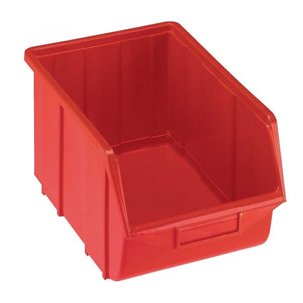 Kaiser+Kraft Caixa de Armazenagem à Vista em Polipropileno, Cxlxa 355 X 220 X 167 mm, Vermelho, Embalagem com 10 Unidades Vermelho
