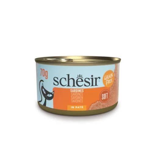 Ração Húmida Schesir Grill Filetes Sardinha Patê 70g