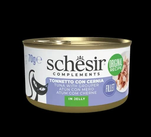 Ração Húmida Schesir Atum Cherne Gelatina 70gr