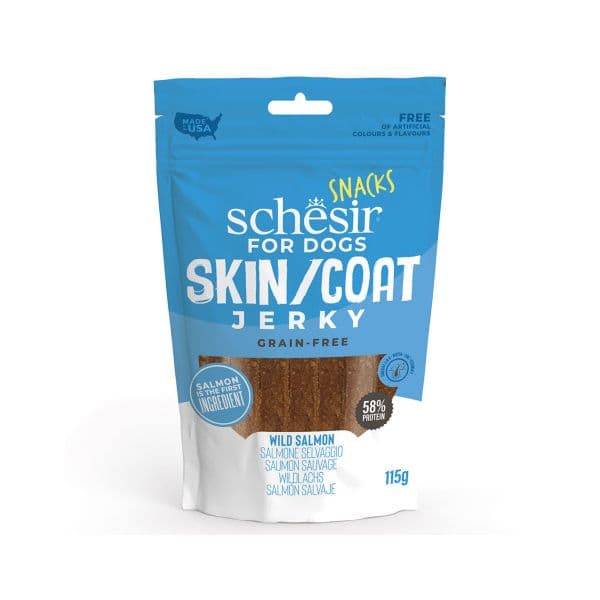 Schesir Snacks naturais de pele de salmão para cães Salmão 115 g