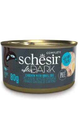 Alimento húmido para Gatos Schesir Cat After Dark Patê de Frango com Ovo de Codorniz Wet (Lata)