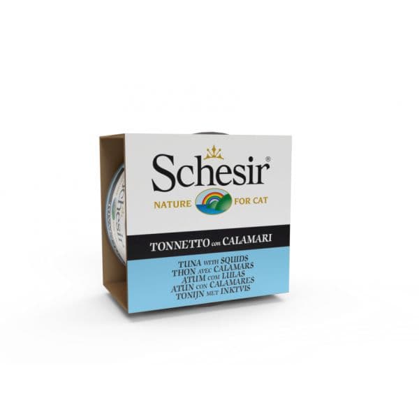 Ração Húmida Schesir Nature Tuna & Squids Wet Cat 85g