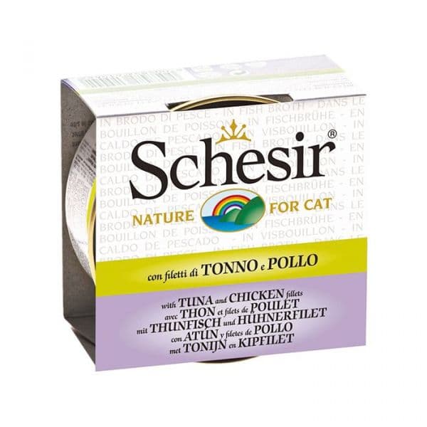 Ração Húmida Schesir Nature Tuna & Chicken Fillets Wet Cat 70g