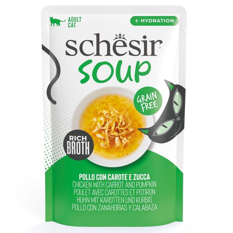 Schesir Comida Húmeda Gato Soup Pollo y Calabaza