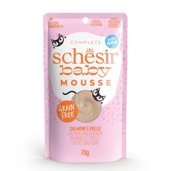 Schesir Baby Mousse Gato Humido Saqueta Salmao/Frango