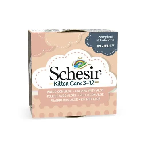 Ração Húmida Schesir Nature Kitten Chicken Fillets & Aloe Wet Cat 85g