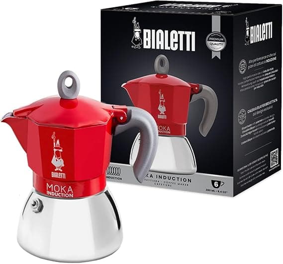 Bialetti Cafeteira Italiana New Moka Vermelho 6 Chávenas - 0006946