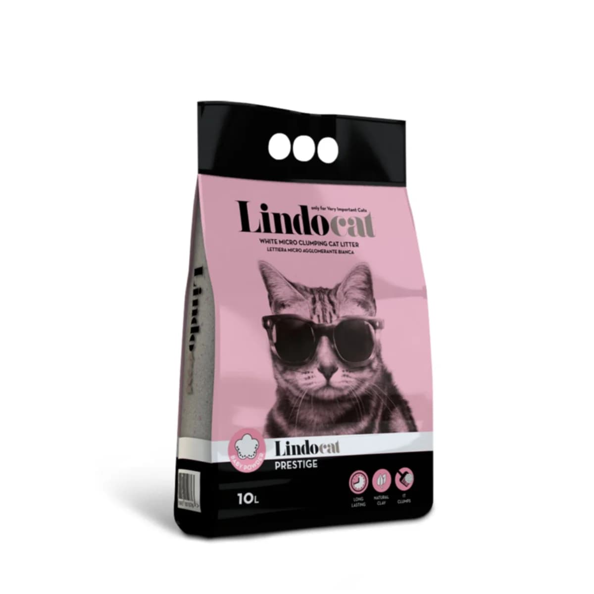 Lindocat Prestige - Areia aglomerante com aroma a talco para gatos