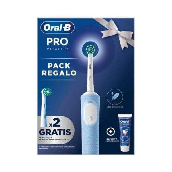 Braun Oral-B Vitality Pro Escova de Dentes Elétrica Azul + 2 Recargas + Pasta de Dentes