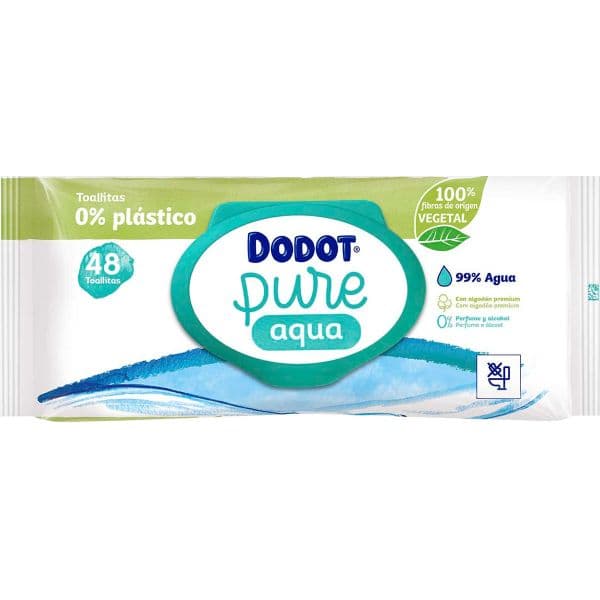 Dodot Cuidado Total Aqua Plastic Free Wipes 48 uds