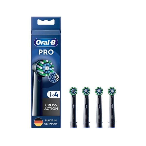 Oral-B Cabeças de Escovas de Dentes Cross Action Preto (4 Unidades)