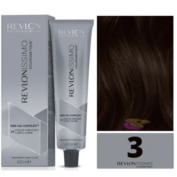 Revlon Professional Revlonissimo Colorsmetique Coloração Permanente Natural Castanho Escuro Nº 3 60ml