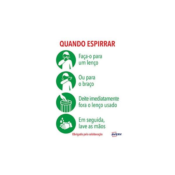 Avery Etiqueta Adesiva "Quando Espirrar?" A4