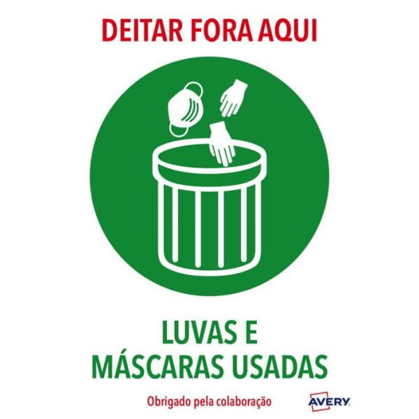 Avery Covid A4 Gestão Especial de Resíduos