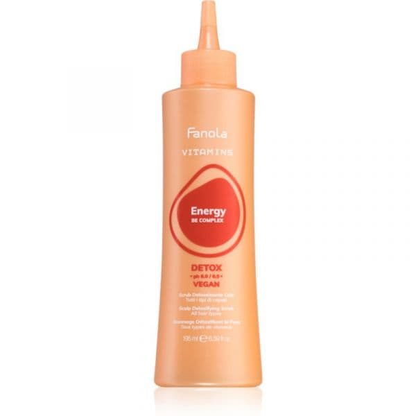 Fanola Vitamins Scalp Detoxifying Scrub Gel Esfoliante de Limpeza para todos os Tipos de Cabelos 195 ml