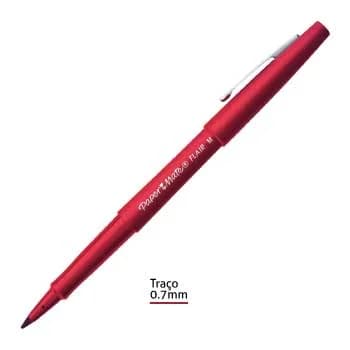 Marcador Médio Vermelho 0,7mm Paper Mate Flair x 12un