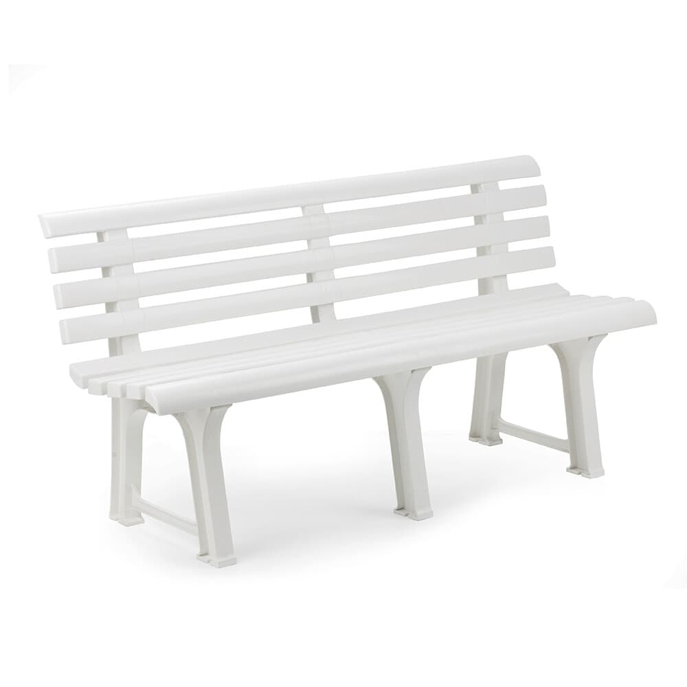 Banco de jardim cor: branco 145x49x74cm modelo: orchidea ipae progarden