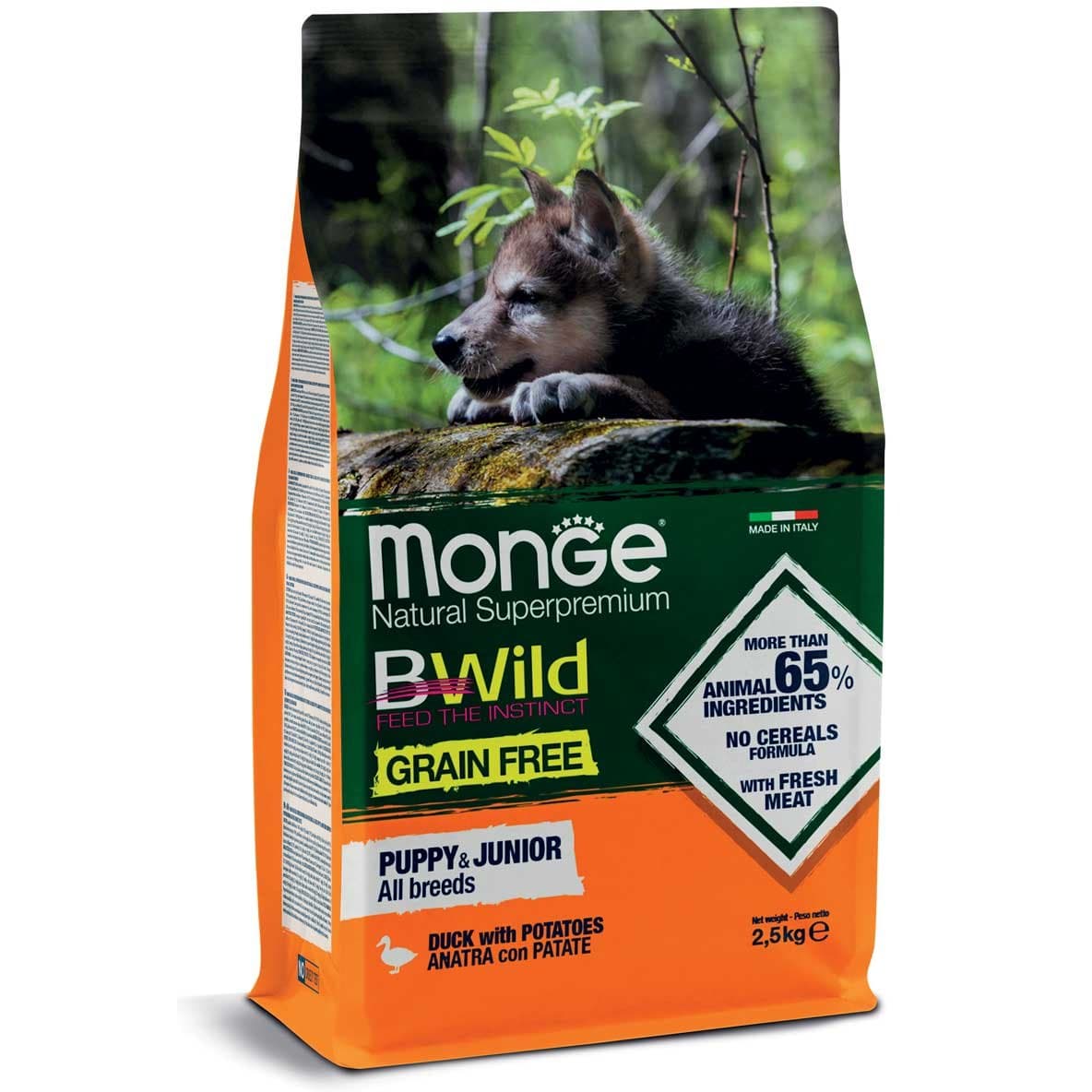 Monge Bwild Grain Free Puppy/Junior Duck & Potatoes 2.5kg
