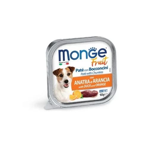 Ração Húmida Monge Fruit Pato e Laranja Adulto 100g