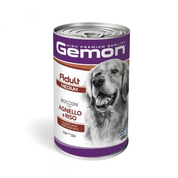 Ração Húmida Gemon Cão Adulto Médio Borrego e arroz 1250g