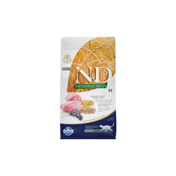 Farmina N&D Ancestral Grain Adulto Cordeiro & Mirtilo Cat 5Kg