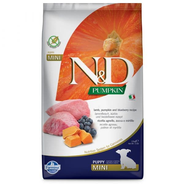 Farmina N&D Pumpkin Puppy Mini Cordeiro & Mirtilos 2,5Kg