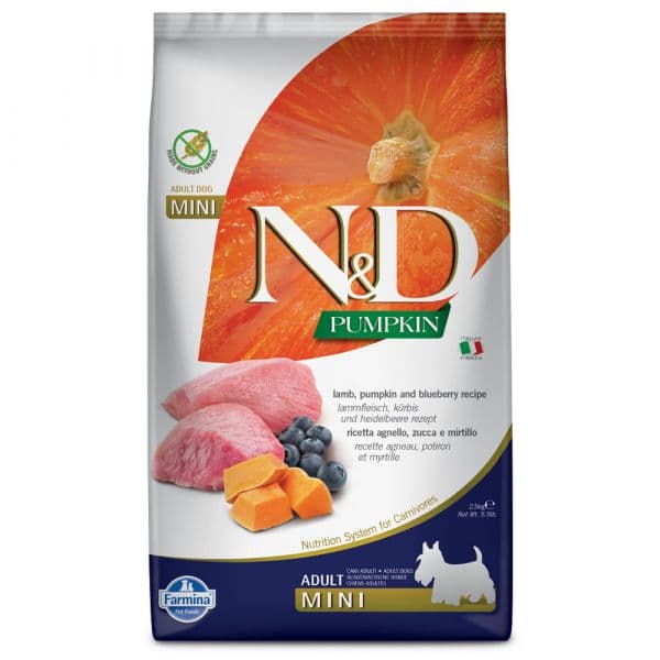 Farmina N&D Pumpkin Adulto Mini Cordeiro & Mirtilos 2,5Kg