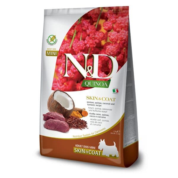 Farmina N&D Quinoa Skin & Coat Veado e Coco 2.5kg Adulto Mini