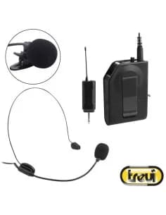 Microfone Headset S/ Fios C/ Transmissor Preto TREVI