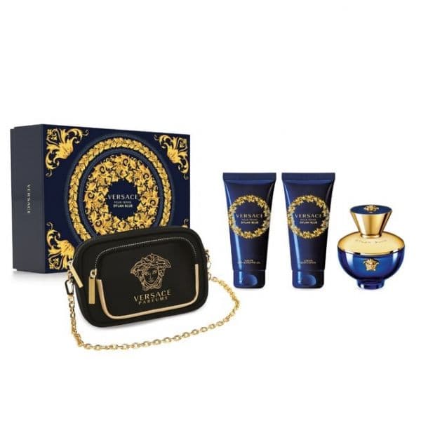 Versace Dylan Blue Woman Eau de Parfum 100ml + Gel de Banho 100ml + Creme Corporal 100ml + Eau de Parfum 5ml Coffret